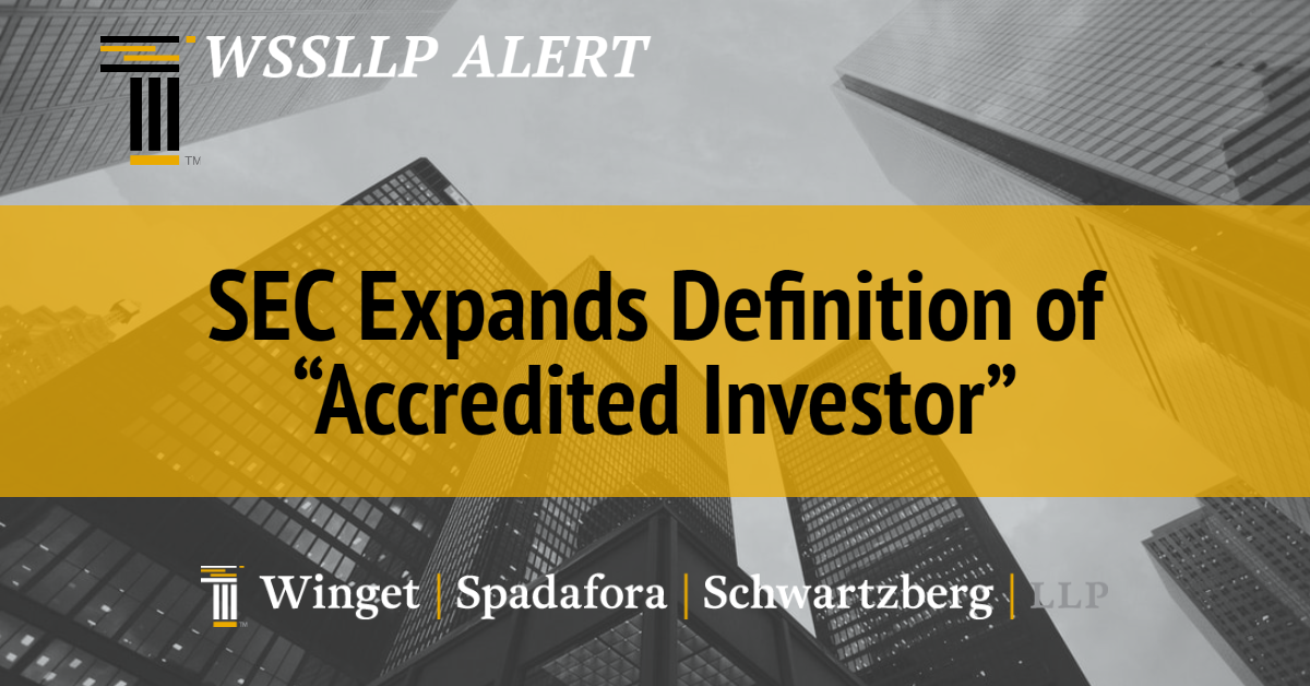 SEC Expands Definition of “Accredited Investor”