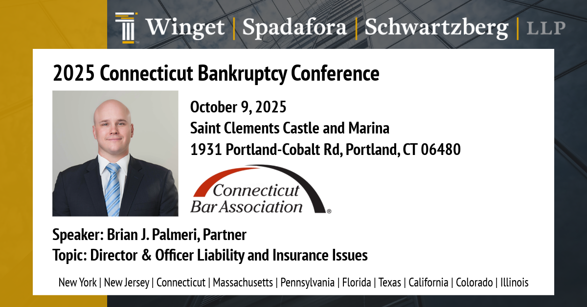 Brian J. Palmeri to Speak at the 2025 Connecticut Bankruptcy Conference
